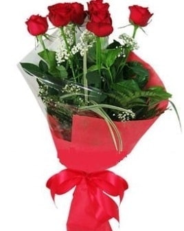 5 adet k�rm�z� g�lden buket Ankara kaliteli taze ve ucuz �i�ekler
